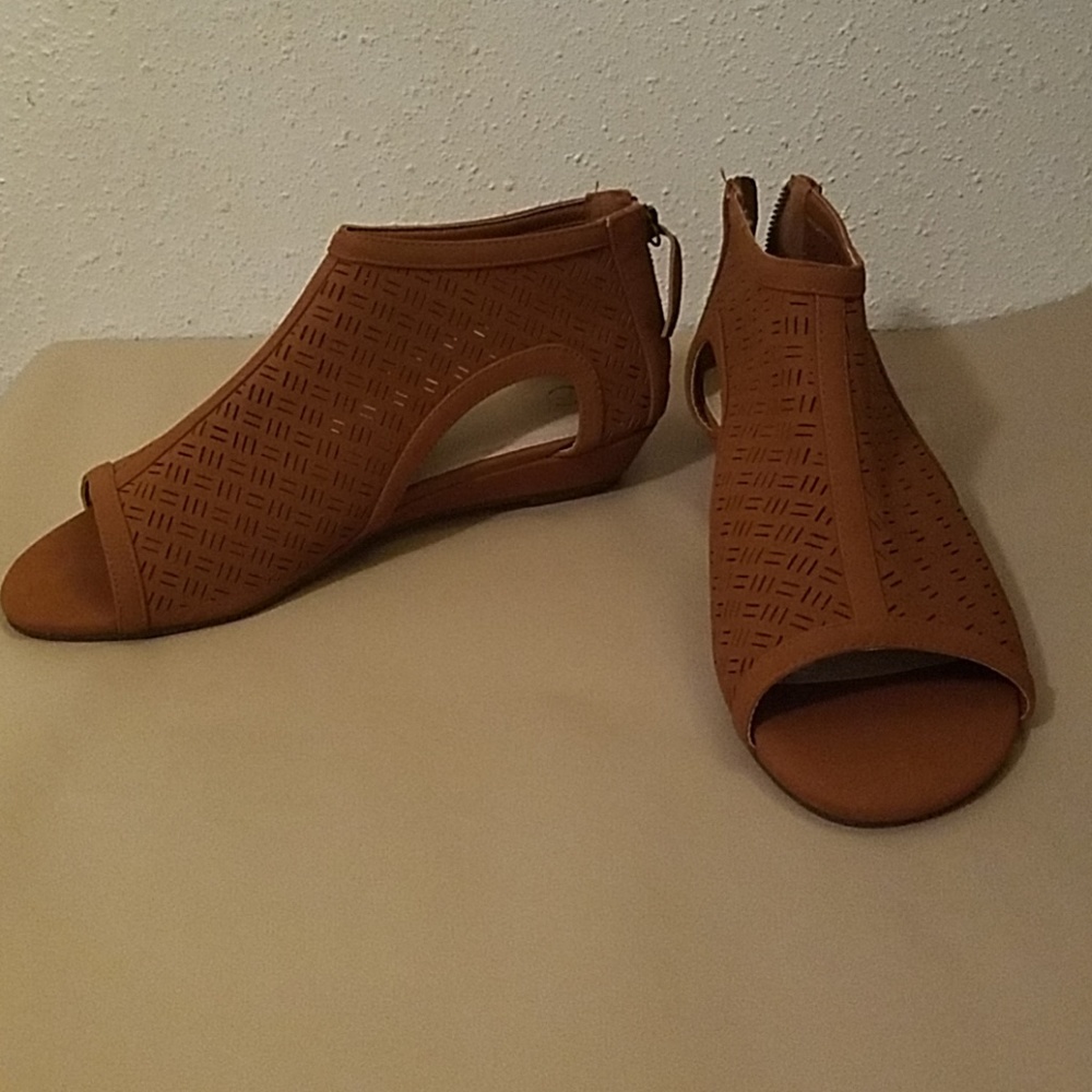 Brown cutout sandals